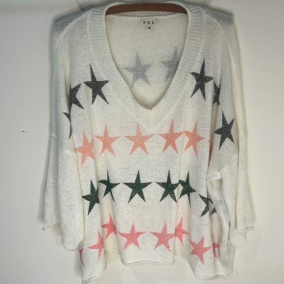 POL Slouchy Oversized Star Print Sweater Size Medium - Picture 14 of 16